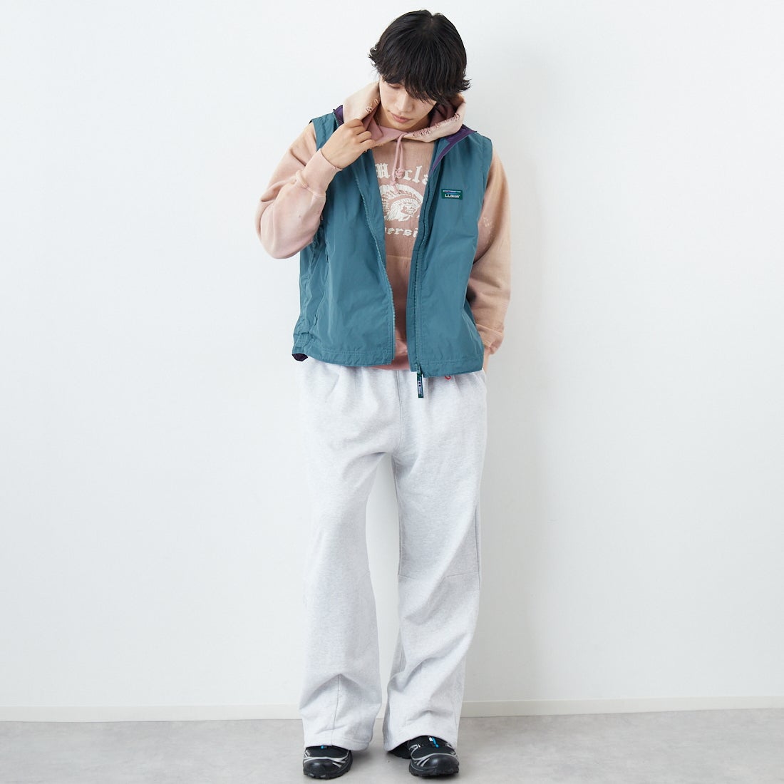 L.L.BEAN [エルエルビーン] ロクスベリーベスト [6175-3042] 43 M.GREEN &&モデル身長：179cm 着用サイズ：M&&