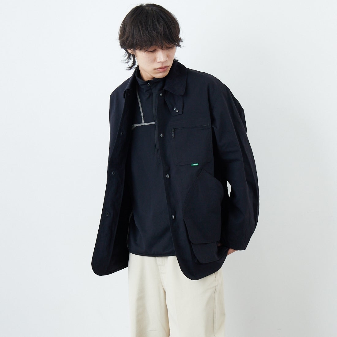 L.L.BEAN [エルエルビーン] Beans フィールドコート [6175-3033] 48 DK.CHAR &&モデル身長：179cm 着用サイズ：M&&