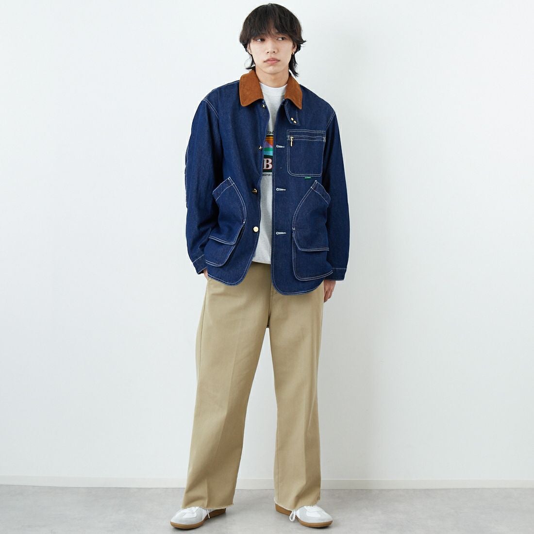 L.L.BEAN [エルエルビーン] Beans デニムフィールドコート [6175-3035] 60 DARK BL &&モデル身長：179cm 着用サイズ：M&&