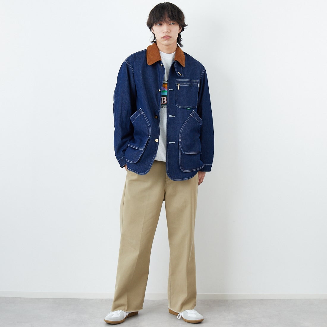 L.L.BEAN [エルエルビーン] Beans デニムフィールドコート [6175-3035] 60 DARK BL &&モデル身長：179cm 着用サイズ：M&&