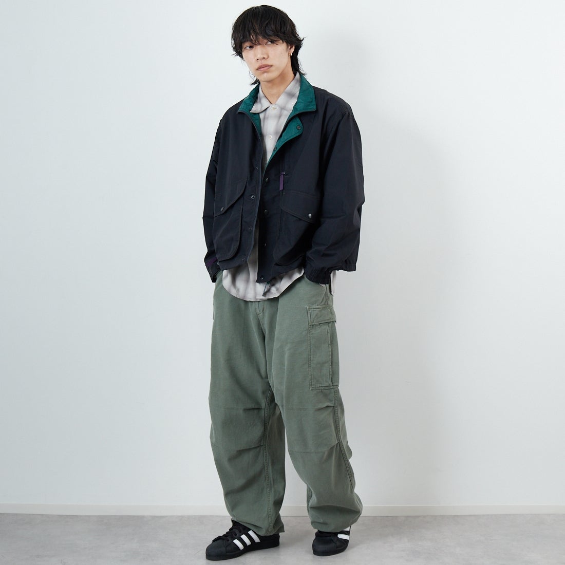 L.L.BEAN [エルエルビーン] Beans ウィンディリッジジャケット [6175-3030] 48 DK.CHAR &&モデル身長：179cm 着用サイズ：M&&