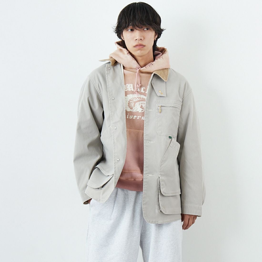 09 NATURAL&&モデル身長：179cm 着用サイズ：M&&