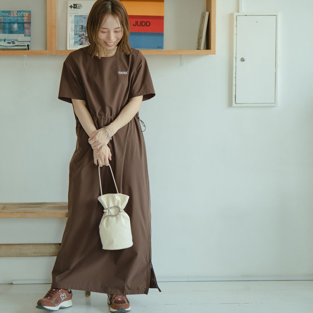 ﾌﾞﾗｳﾝ&&モデル身長：153cm 着用サイズ：ONE SIZE&&