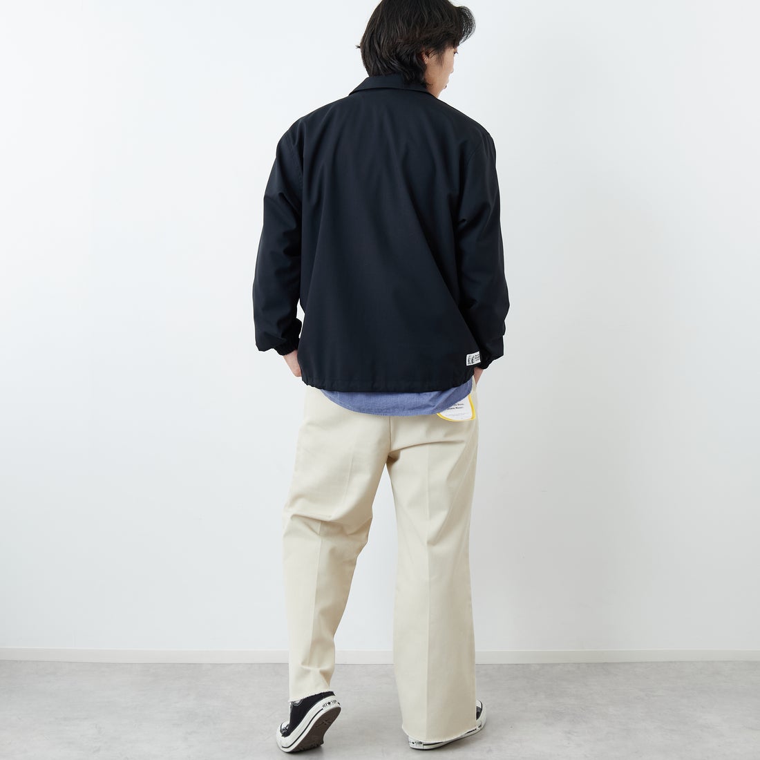 Marmot [マーモット] 別注 メリノウール コーチジャケット [MTSS26MJK330IN-JF] BLACK &&モデル身長：179cm 着用サイズ：L&&