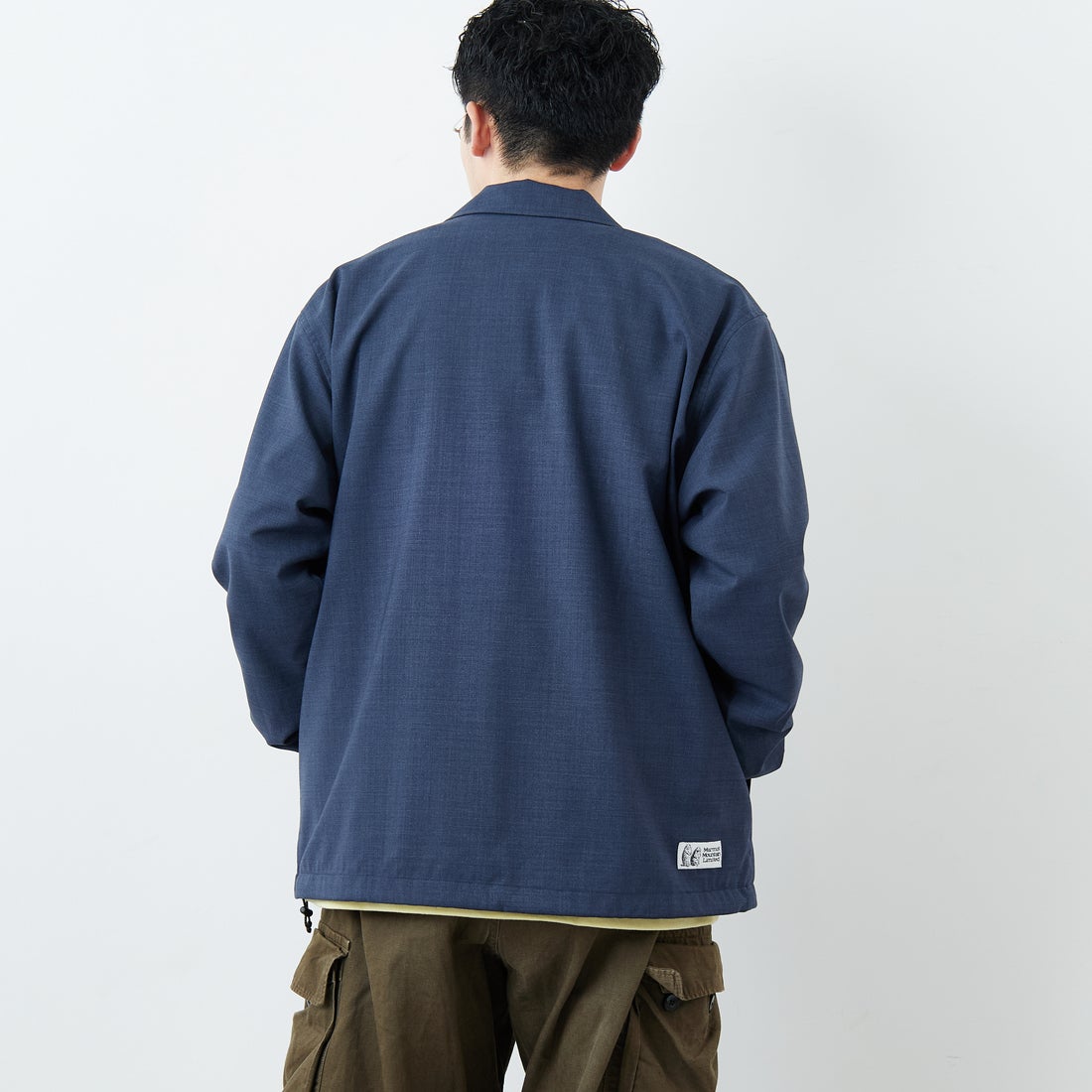 Marmot [マーモット] 別注 メリノウール コーチジャケット [MTSS26MJK330IN-JF] NAVY &&モデル身長：168cm 着用サイズ：L&&