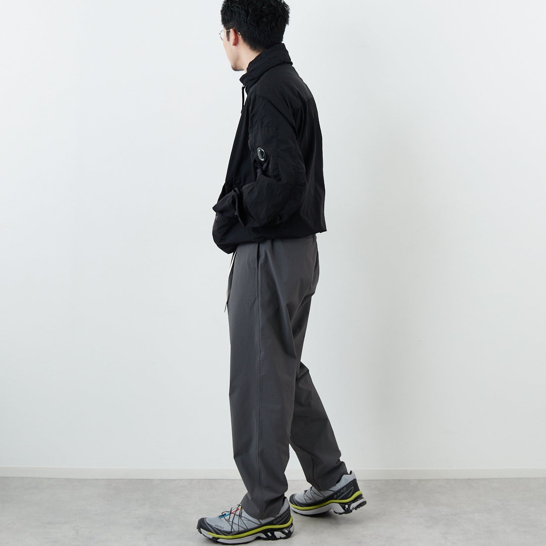 GRAMiCCi [グラミチ] 別注 エブリデイ ナイロンパンツ [GUP6-S2013-JF] GRAY &&モデル身長：168cm 着用サイズ：L&&