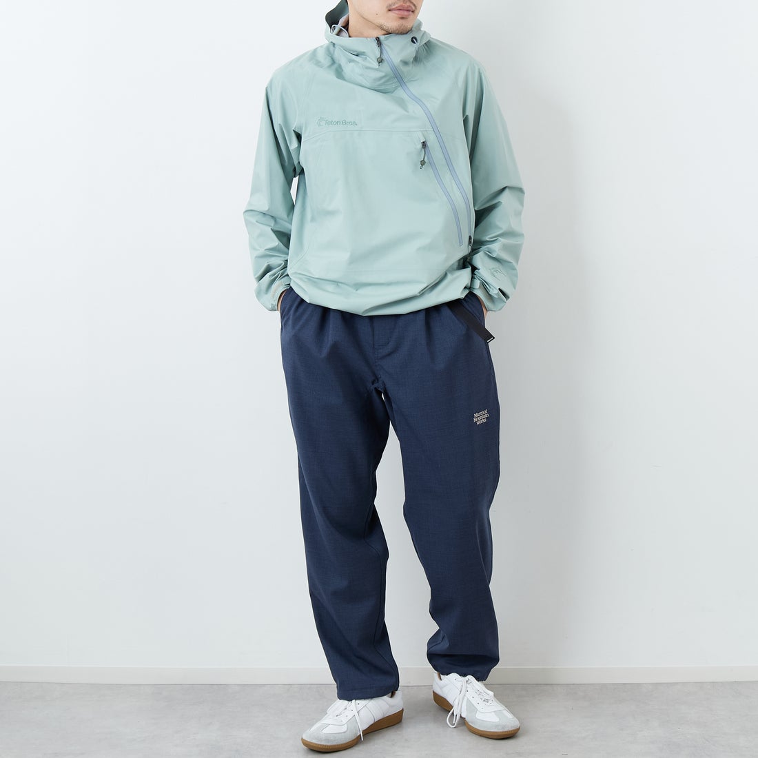 Marmot [マーモット] 別注 メリノウール タックパンツ [MTSS26MPT331IN-JF] NAVY &&モデル身長：168cm 着用サイズ：L&&