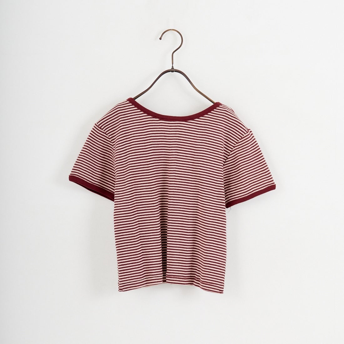 Robert P.Miller [ロバートピーミラー] 別注 クロップド丈 ボーダーヘンリーネックTシャツ [RM261-2265IN-JF] CLAY