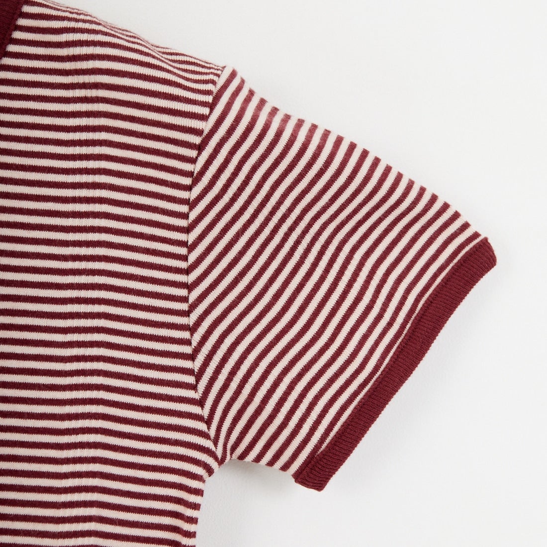 Robert P.Miller [ロバートピーミラー] 別注 クロップド丈 ボーダーヘンリーネックTシャツ [RM261-2265IN-JF] CLAY