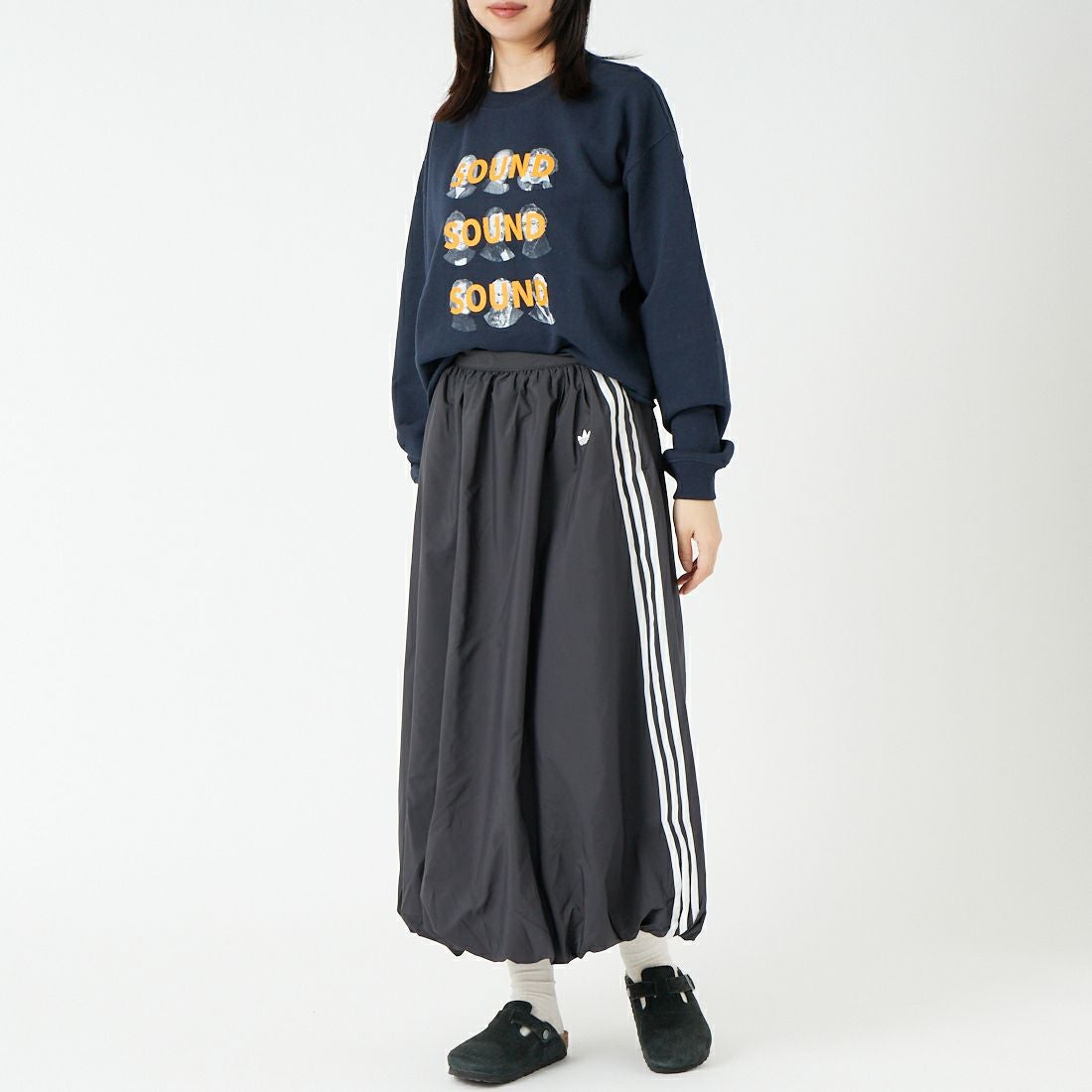 adidas Originals [アディダス オリジナルス] バルーンロングスカート [UW778] KC8088 &&モデル身長：162cm 着用サイズ：S&&