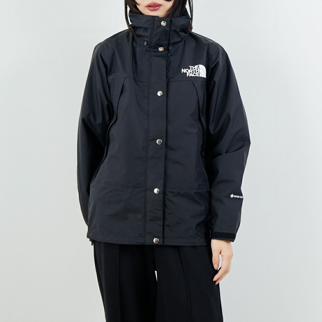 THE NORTH FACE [ザ ノースフェイス] マウンテンレインテックスジャケット [NPW62552] K &&モデル身長：162cm 着用サイズ：M&&