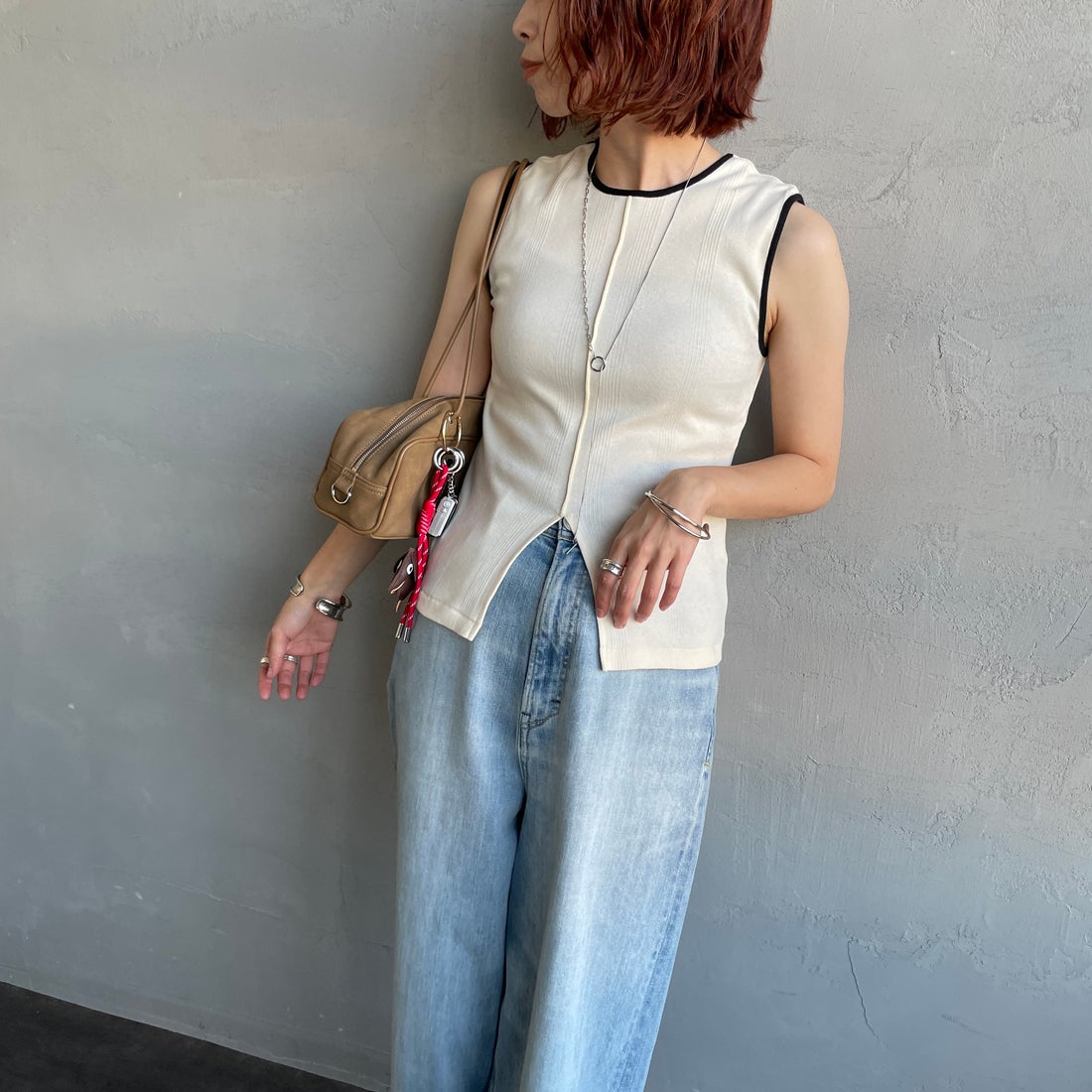 IVO/BLK&&モデル身長：158cm 着用サイズ：F&&