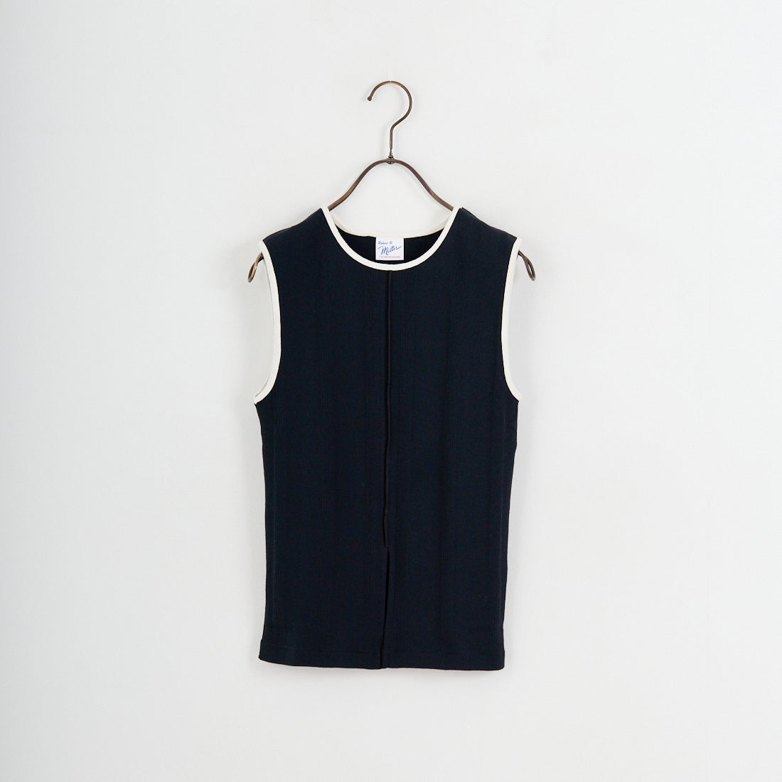 Robert P.Miller [ロバートピーミラー] 別注 配色 センタースリット パネルリブタンクトップ [RM261-2261IN-JF] BLK/IVO