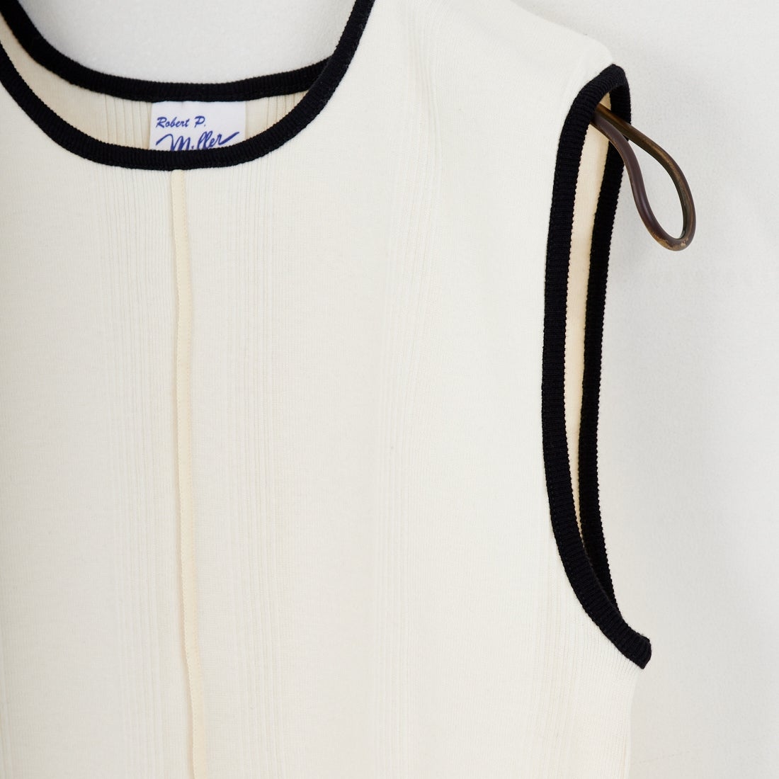 Robert P.Miller [ロバートピーミラー] 別注 配色 センタースリット パネルリブタンクトップ [RM261-2261IN-JF] IVO/BLK