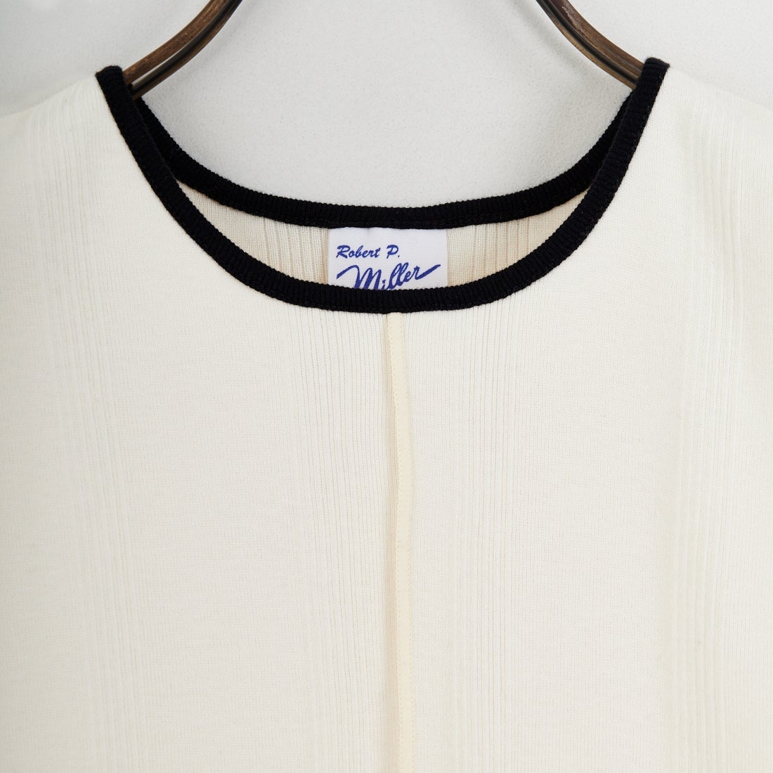 Robert P.Miller [ロバートピーミラー] 別注 配色 センタースリット パネルリブタンクトップ [RM261-2261IN-JF] IVO/BLK