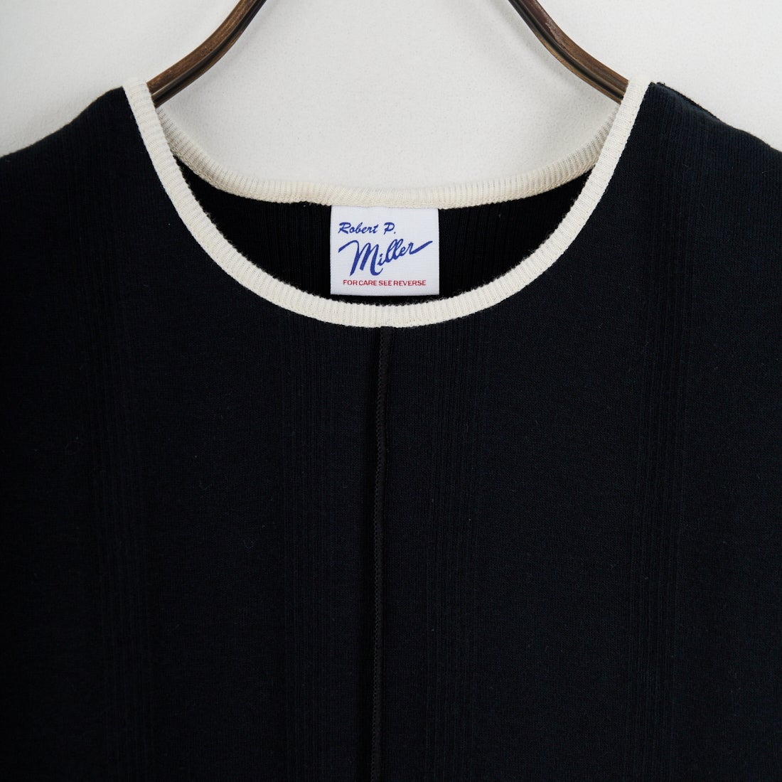 Robert P.Miller [ロバートピーミラー] 別注 配色 センタースリット パネルリブタンクトップ [RM261-2261IN-JF] BLK/IVO