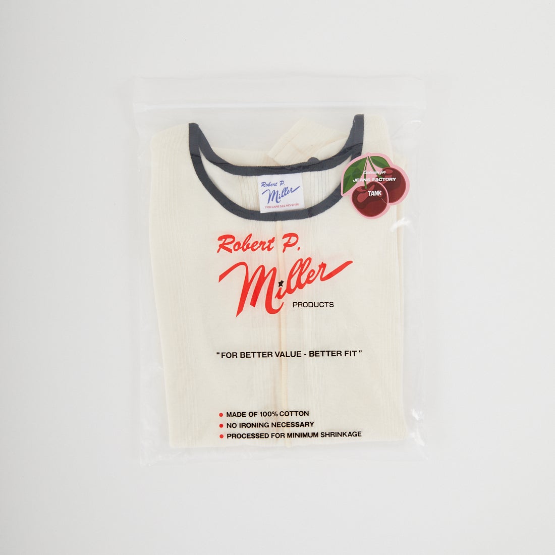 Robert P.Miller [ロバートピーミラー] 別注 配色 センタースリット パネルリブタンクトップ [RM261-2261IN-JF] IVO/BLK