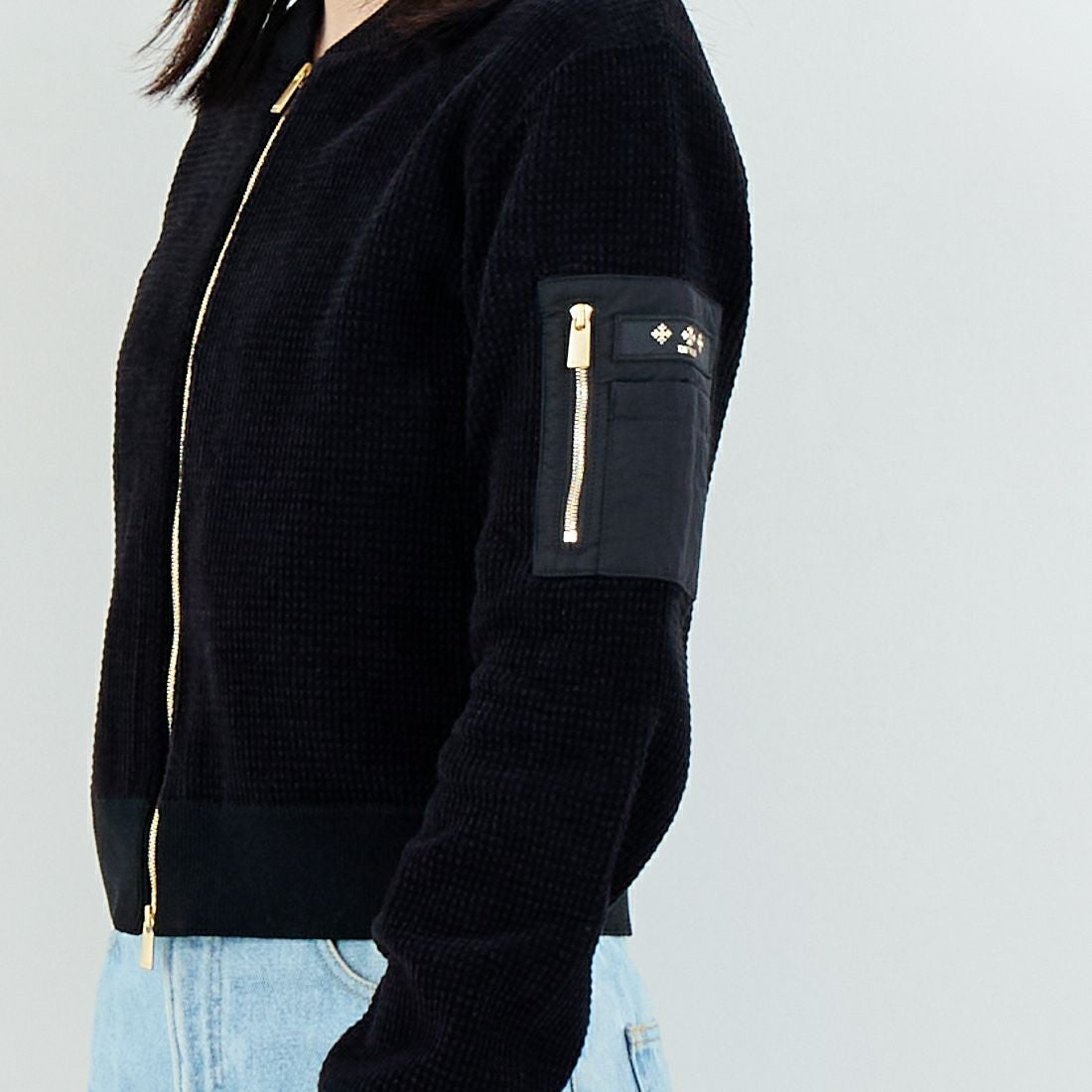 TATRAS [タトラス] SKALA/スカーラ ニットブルゾン [LCKZ0346053588] BLACK &&モデル身長：162cm 着用サイズ：2&&