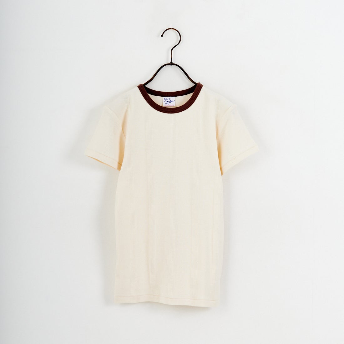 Robert P.Miller [ロバートピーミラー] 別注 配色 パネルリブショートスリーブTシャツ [RM261-2152IN-JF] IVO/BRN