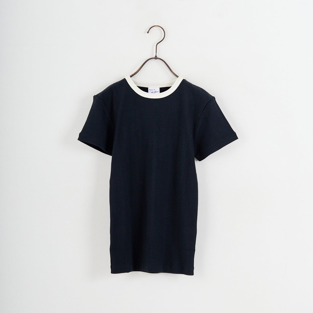 Robert P.Miller [ロバートピーミラー] 別注 配色 パネルリブショートスリーブTシャツ [RM261-2152IN-JF] BLK/IVO
