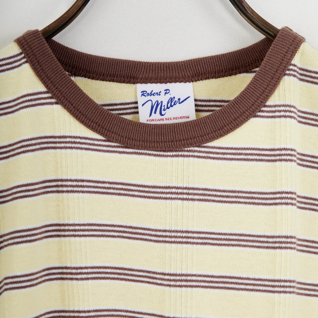 Robert P.Miller [ロバートピーミラー] 別注 配色 パネルリブショートスリーブTシャツ [RM261-2152IN-JF] BANANA