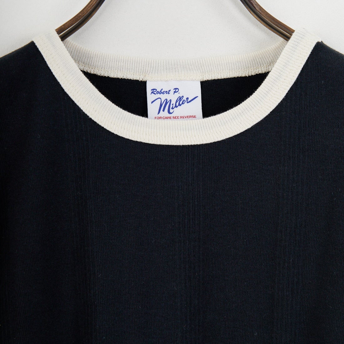 Robert P.Miller [ロバートピーミラー] 別注 配色 パネルリブショートスリーブTシャツ [RM261-2152IN-JF] BLK/IVO