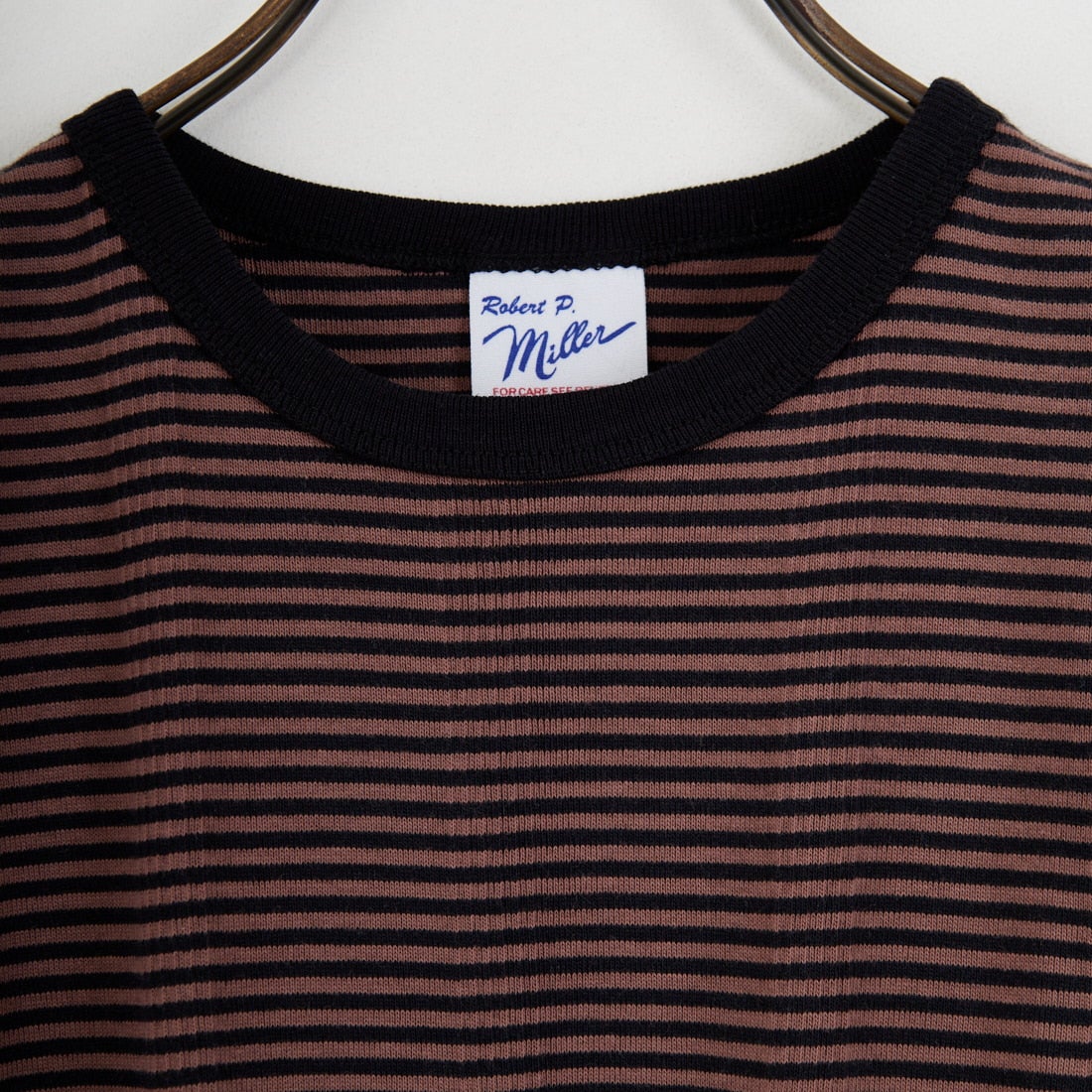 Robert P.Miller [ロバートピーミラー] 別注 配色 パネルリブショートスリーブTシャツ [RM261-2152IN-JF] BROWN