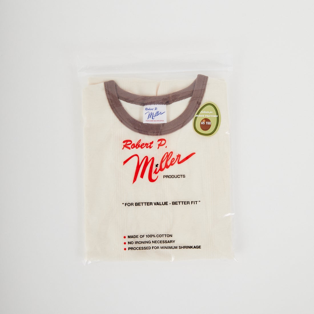 Robert P.Miller [ロバートピーミラー] 別注 配色 パネルリブショートスリーブTシャツ [RM261-2152IN-JF] IVO/BRN