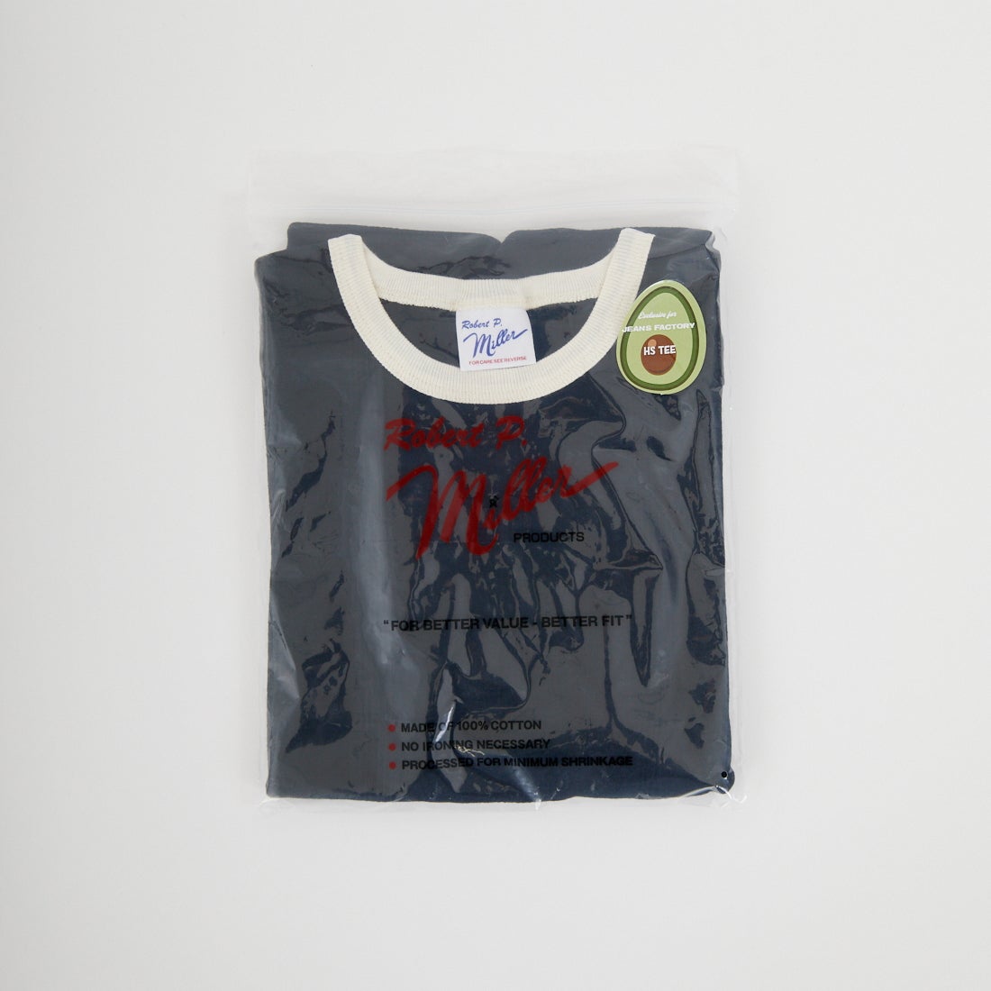 Robert P.Miller [ロバートピーミラー] 別注 配色 パネルリブショートスリーブTシャツ [RM261-2152IN-JF] BLK/IVO