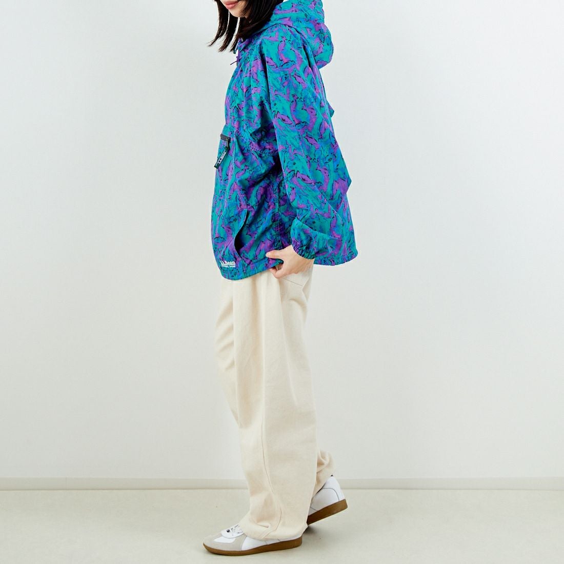 L.L.BEAN [エルエルビーン] MILO アノラックプリントパーカー [6175-3140] 90 SCHOOL &&モデル身長：162cm 着用サイズ：M&&