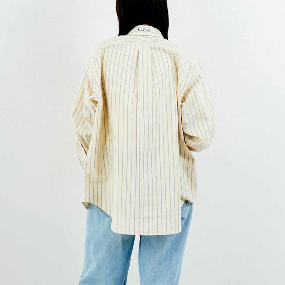 L.L.BEAN [エルエルビーン] ORONO ロングスリーブシャツ [6175-3143] 93 BUTTER/ &&モデル身長：162cm 着用サイズ：M&&