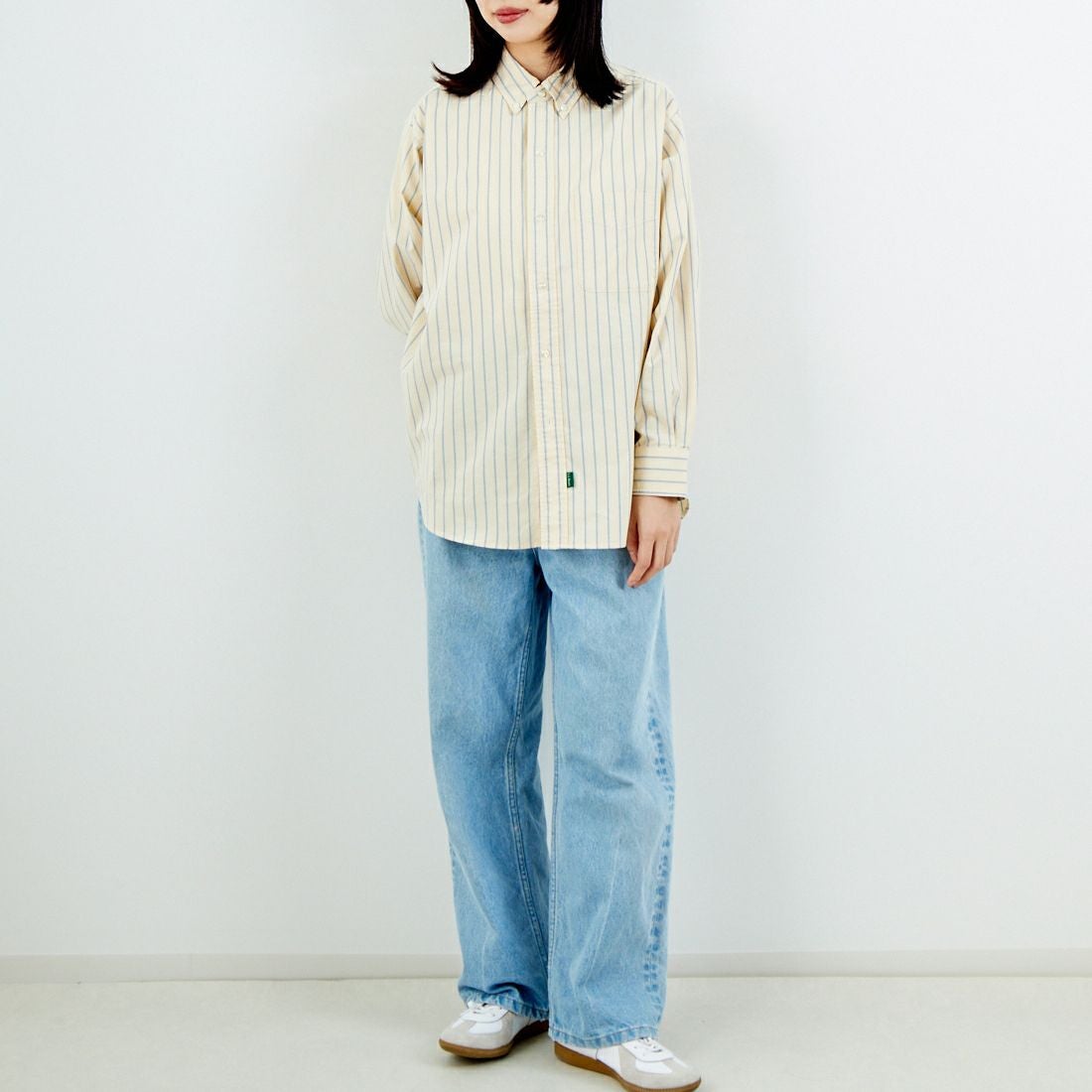 L.L.BEAN [エルエルビーン] ORONO ロングスリーブシャツ [6175-3143] 93 BUTTER/ &&モデル身長：162cm 着用サイズ：M&&