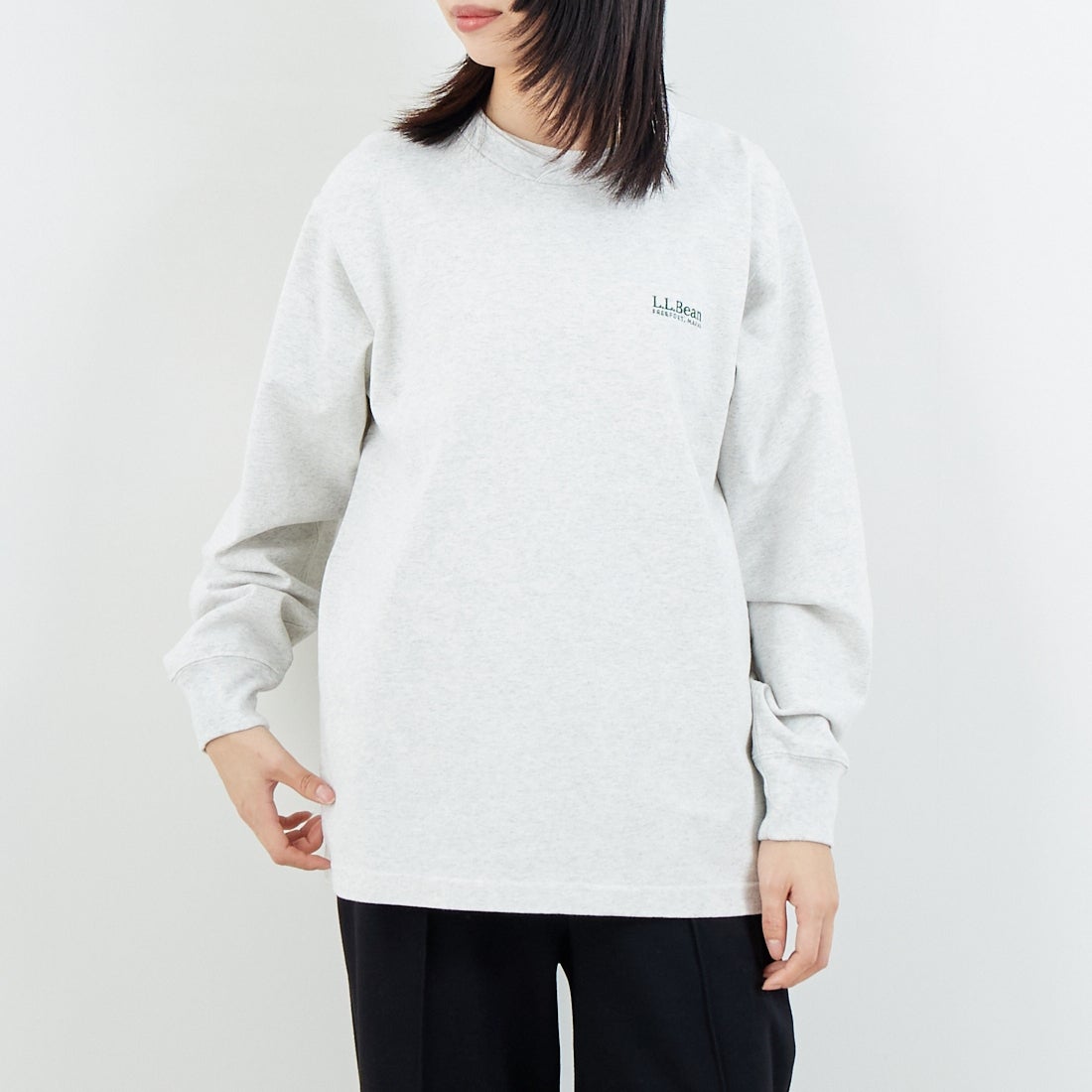 L.L.BEAN [エルエルビーン] Union ロングスリーブTシャツ [6175-3052] 19 BIRCH &&モデル身長：162cm 着用サイズ：S&&