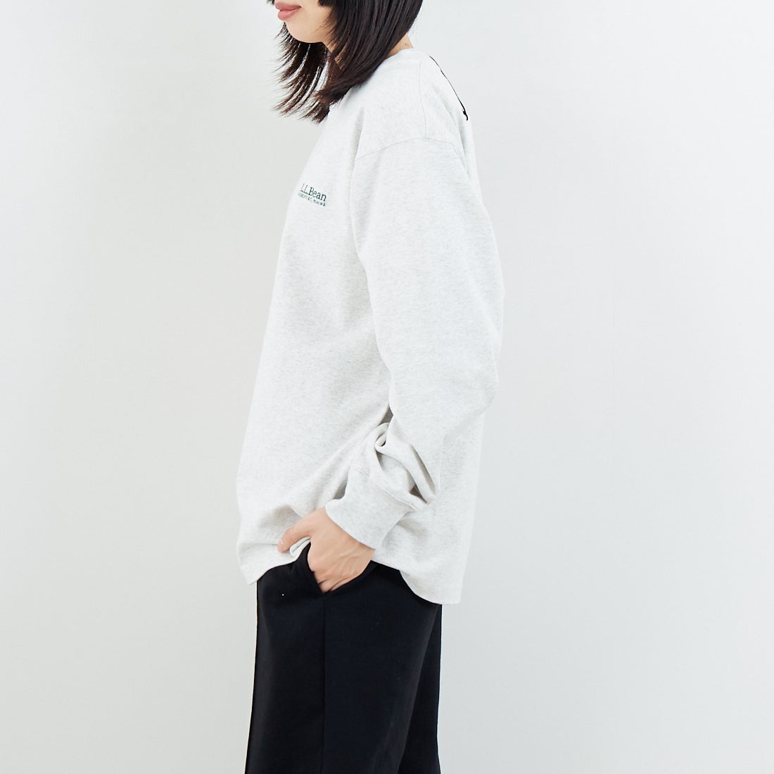 L.L.BEAN [エルエルビーン] Union ロングスリーブTシャツ [6175-3052] 19 BIRCH &&モデル身長：162cm 着用サイズ：S&&
