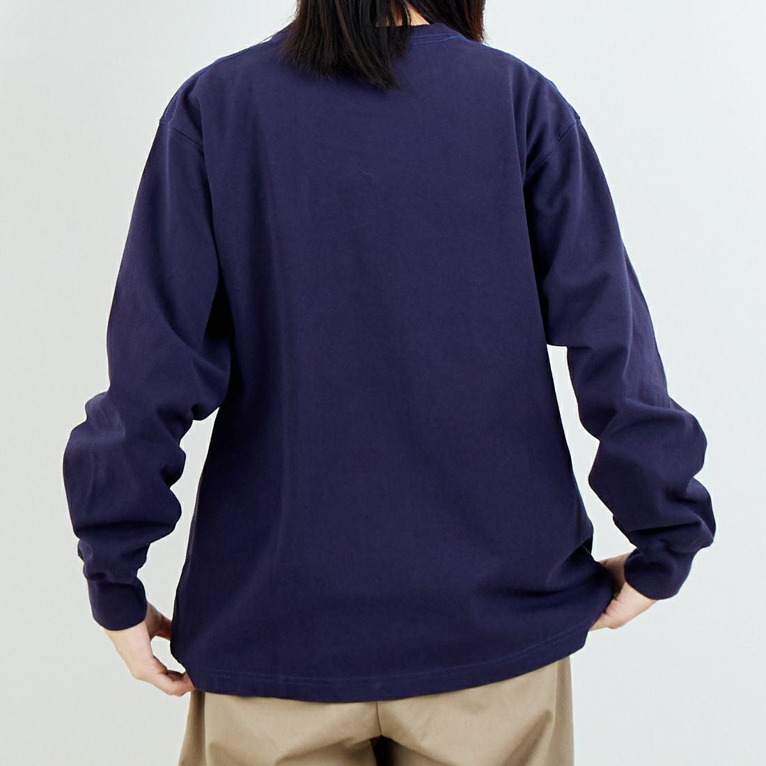 L.L.BEAN [エルエルビーン] Union ロングスリーブTシャツ [6175-3052] 67 NAVY &&モデル身長：162cm 着用サイズ：S&&