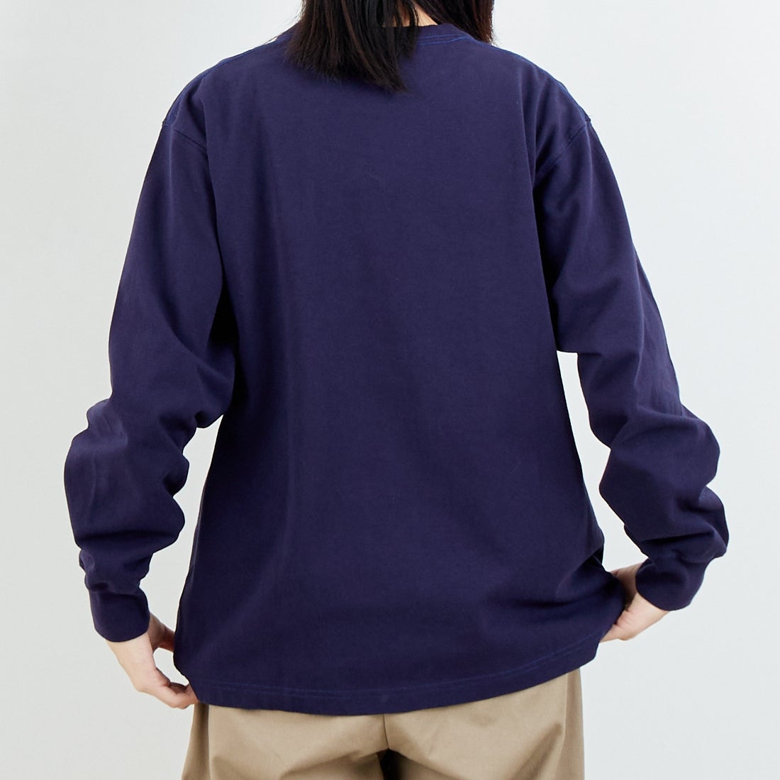L.L.BEAN [エルエルビーン] Union ロングスリーブTシャツ [6175-3052] 67 NAVY &&モデル身長：162cm 着用サイズ：S&&