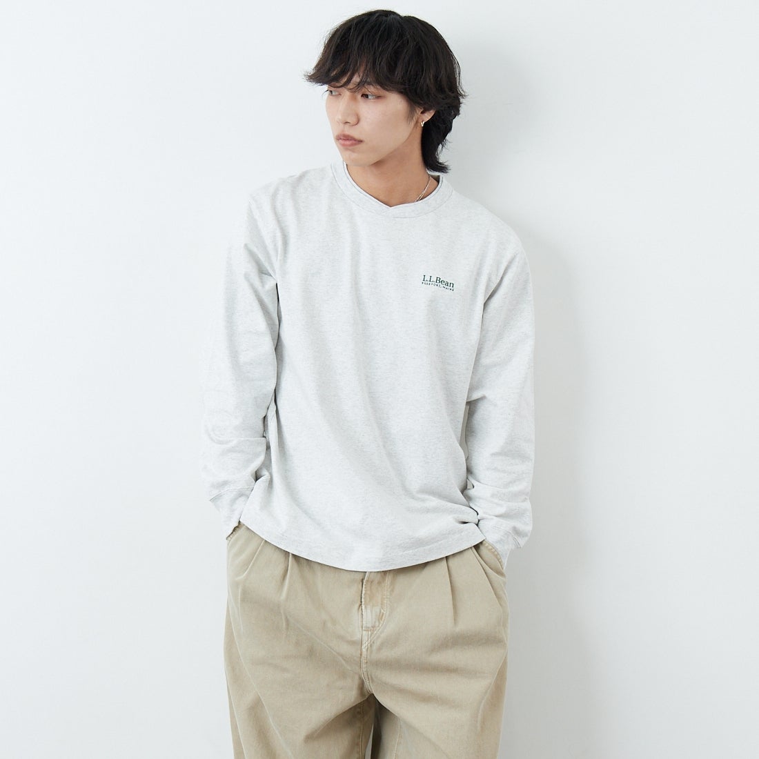 L.L.BEAN [エルエルビーン] Union ロングスリーブTシャツ [6175-3052] 19 BIRCH &&モデル身長：179cm 着用サイズ：M&&