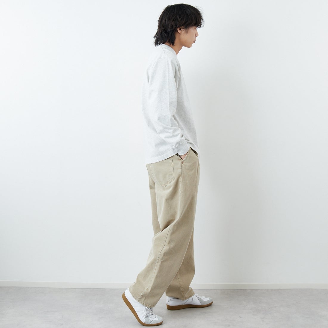 L.L.BEAN [エルエルビーン] Union ロングスリーブTシャツ [6175-3052] 19 BIRCH &&モデル身長：179cm 着用サイズ：M&&