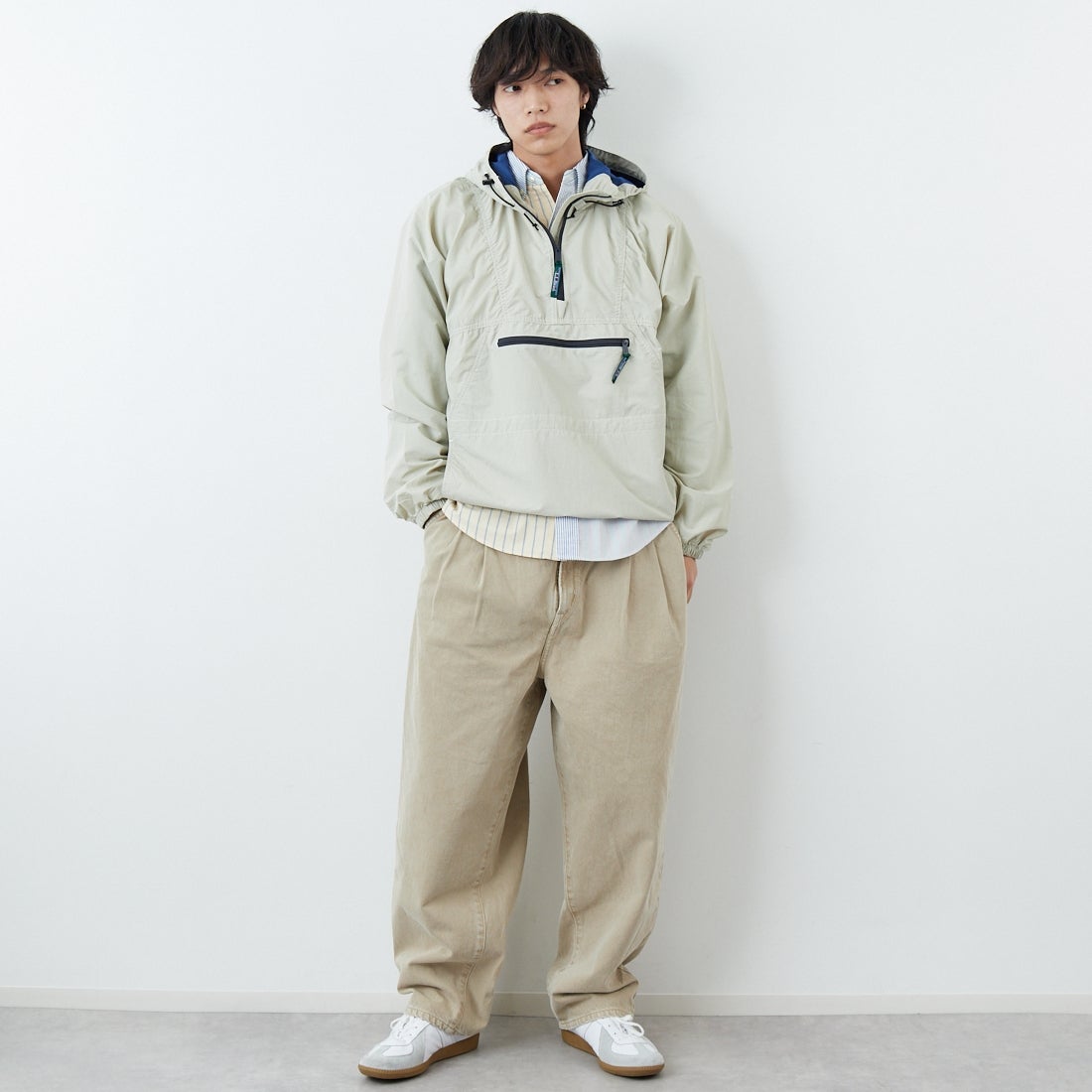 L.L.BEAN [エルエルビーン] MILO アノラックパーカー [6175-3039] 24 SAND &&モデル身長：179cm 着用サイズ：M&&