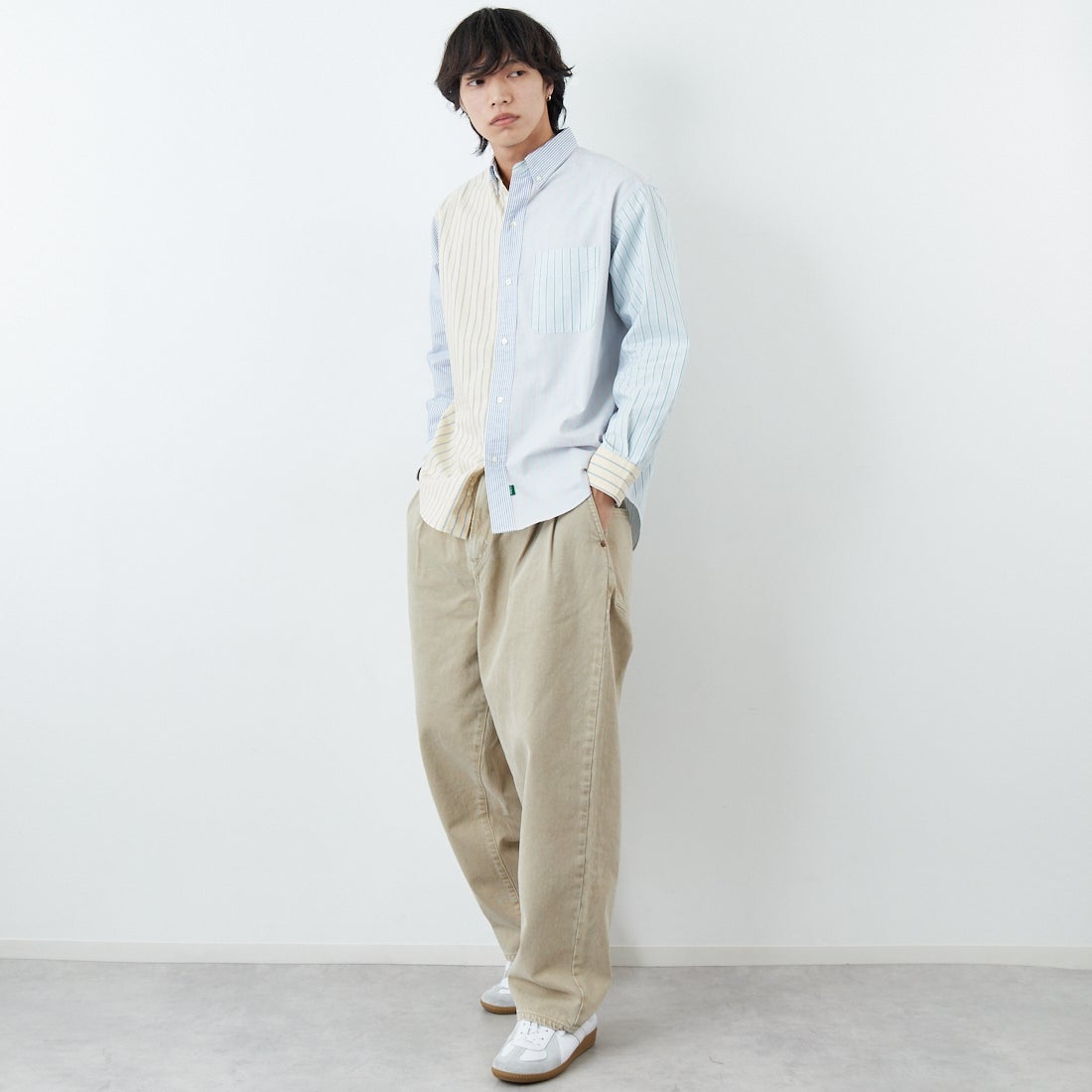 L.L.BEAN [エルエルビーン] ORONO ロングスリーブシャツ [6175-3043] 94 CRAZY &&モデル身長：179cm 着用サイズ：M&&
