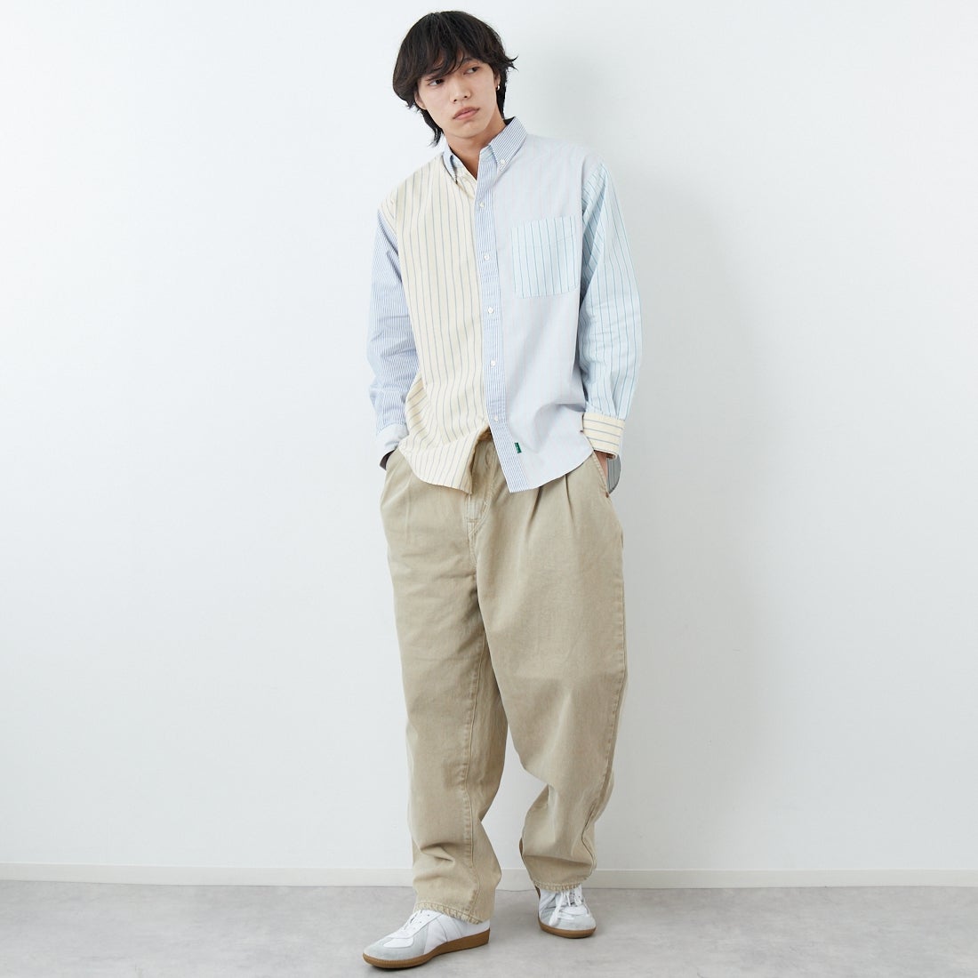 L.L.BEAN [エルエルビーン] ORONO ロングスリーブシャツ [6175-3043] 94 CRAZY &&モデル身長：179cm 着用サイズ：M&&