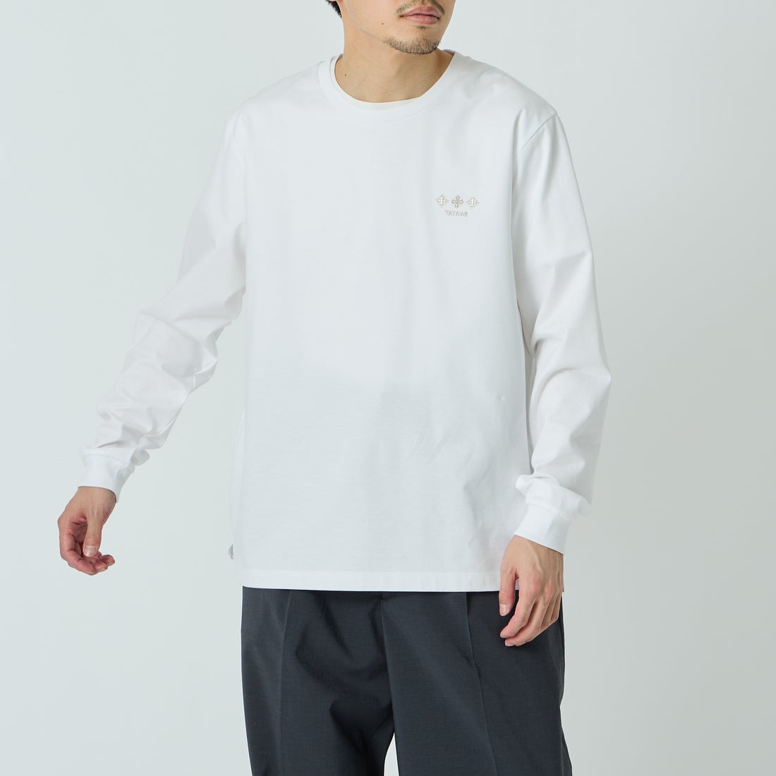 TATRAS [タトラス] BELECI/ベレチ ロングスリーブTシャツ [MCKZ0055083588] WHITE &&モデル身長：168cm 着用サイズ：2&&