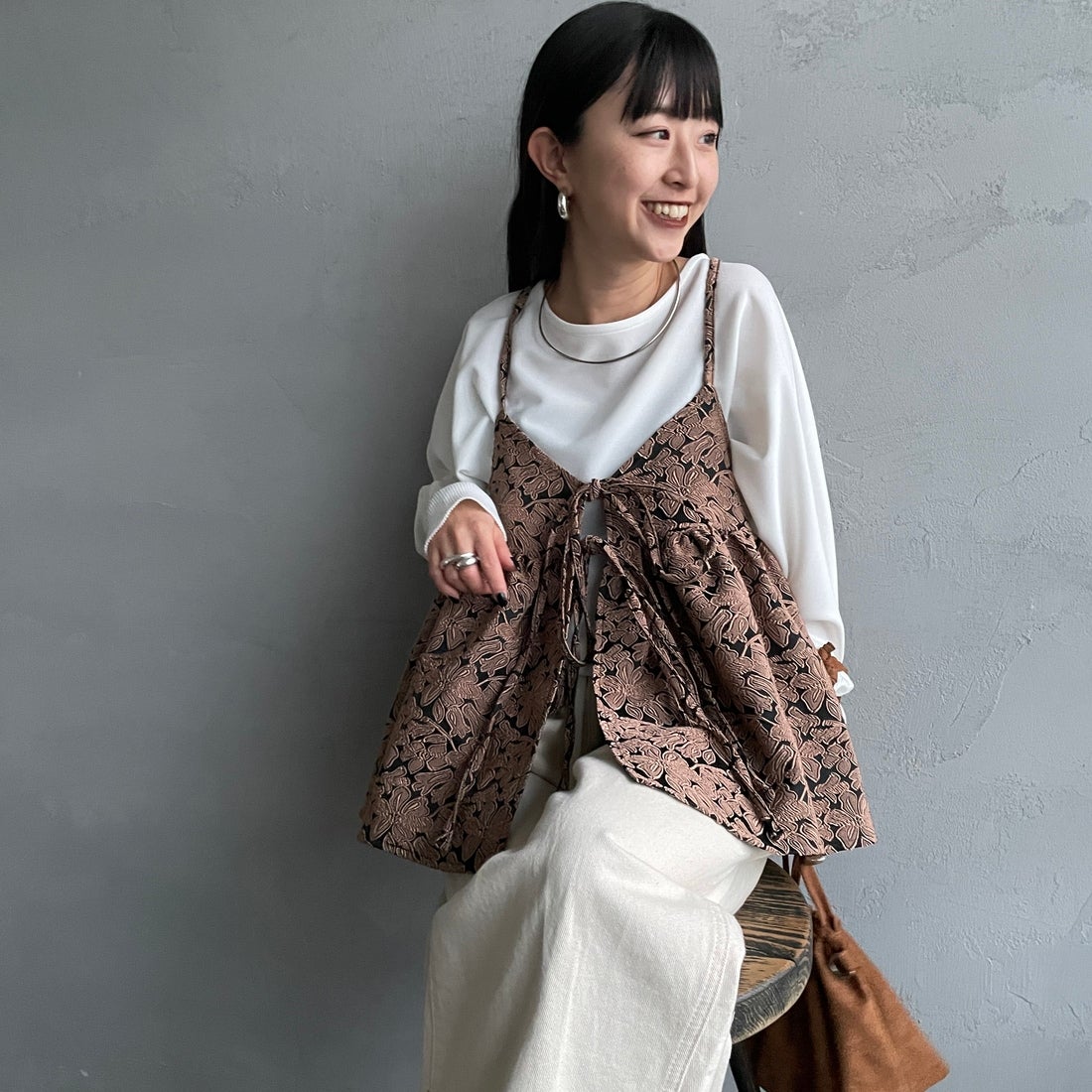 28 BLK/BRN&&モデル身長：150cm 着用サイズ：F&&