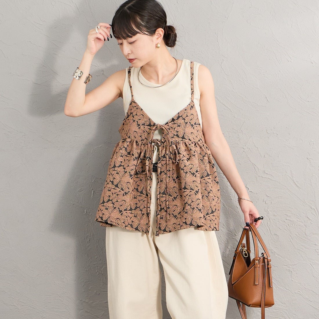 28 BLK/BRN&&モデル身長：150cm 着用サイズ：F&&