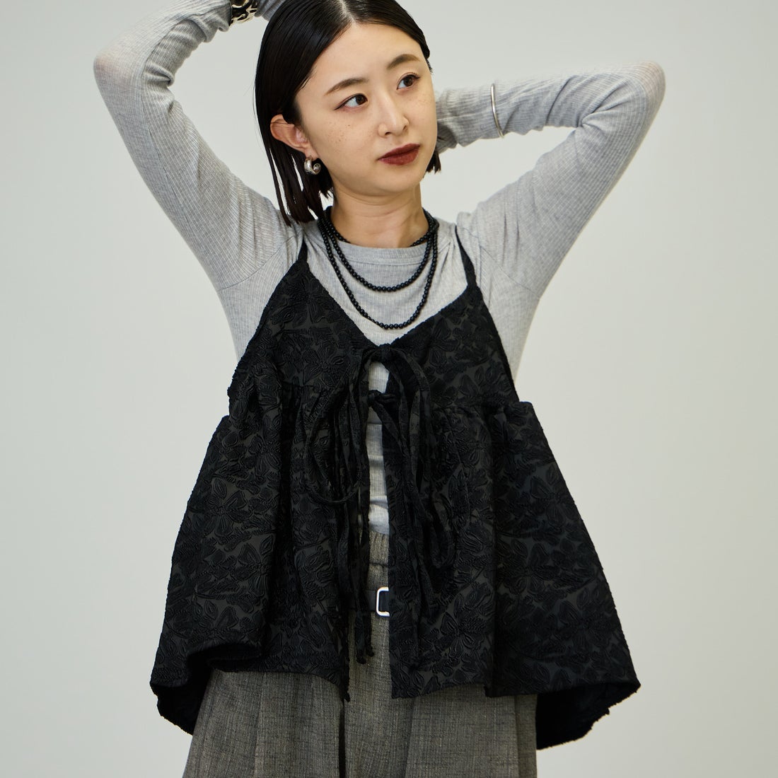 09 BLACK&&モデル身長：150cm 着用サイズ：F&&