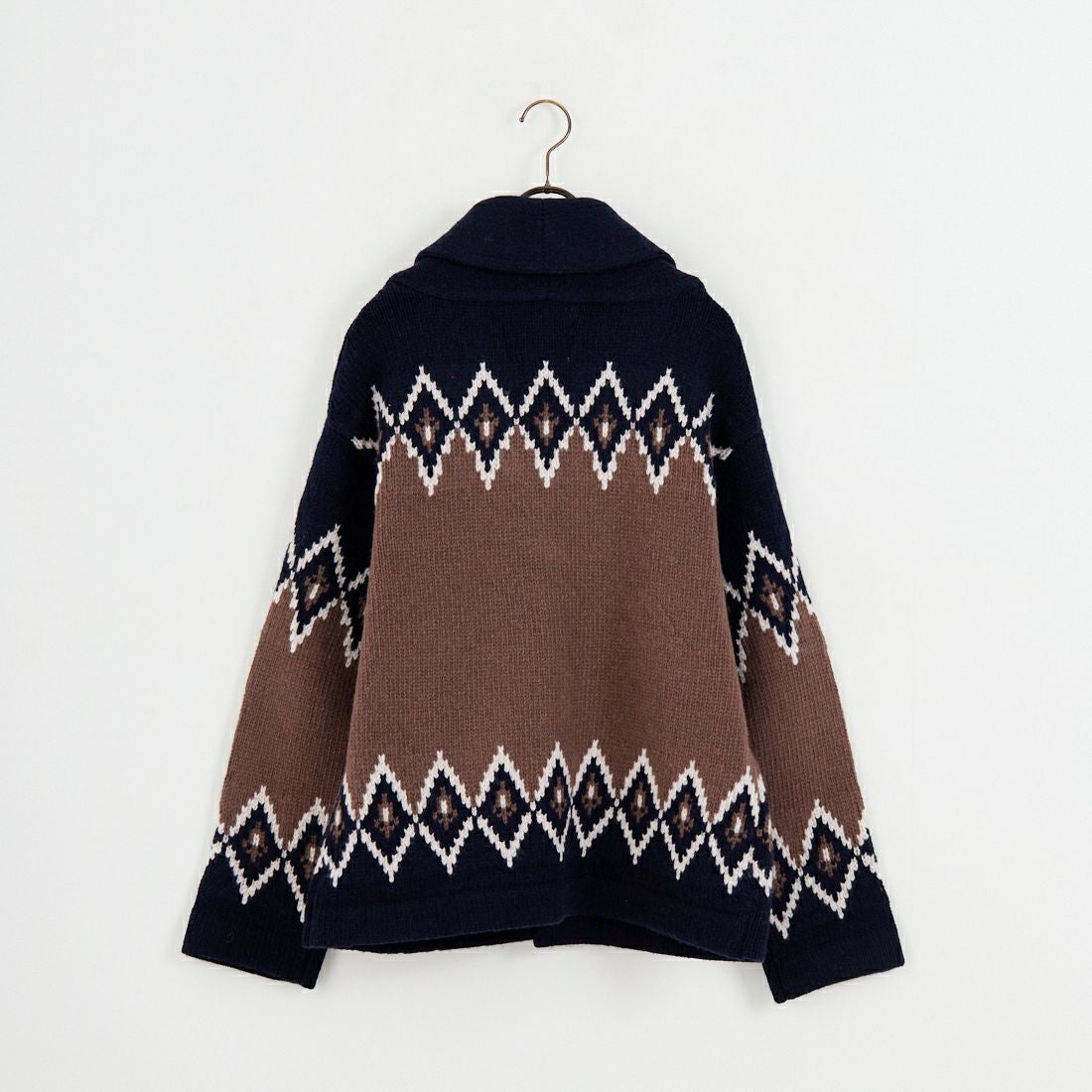 THE ALASKAN [アラスカン] ダイヤモンドパターン ショールカーディガン [ANSCM-02DD-5F] 79 NAVY