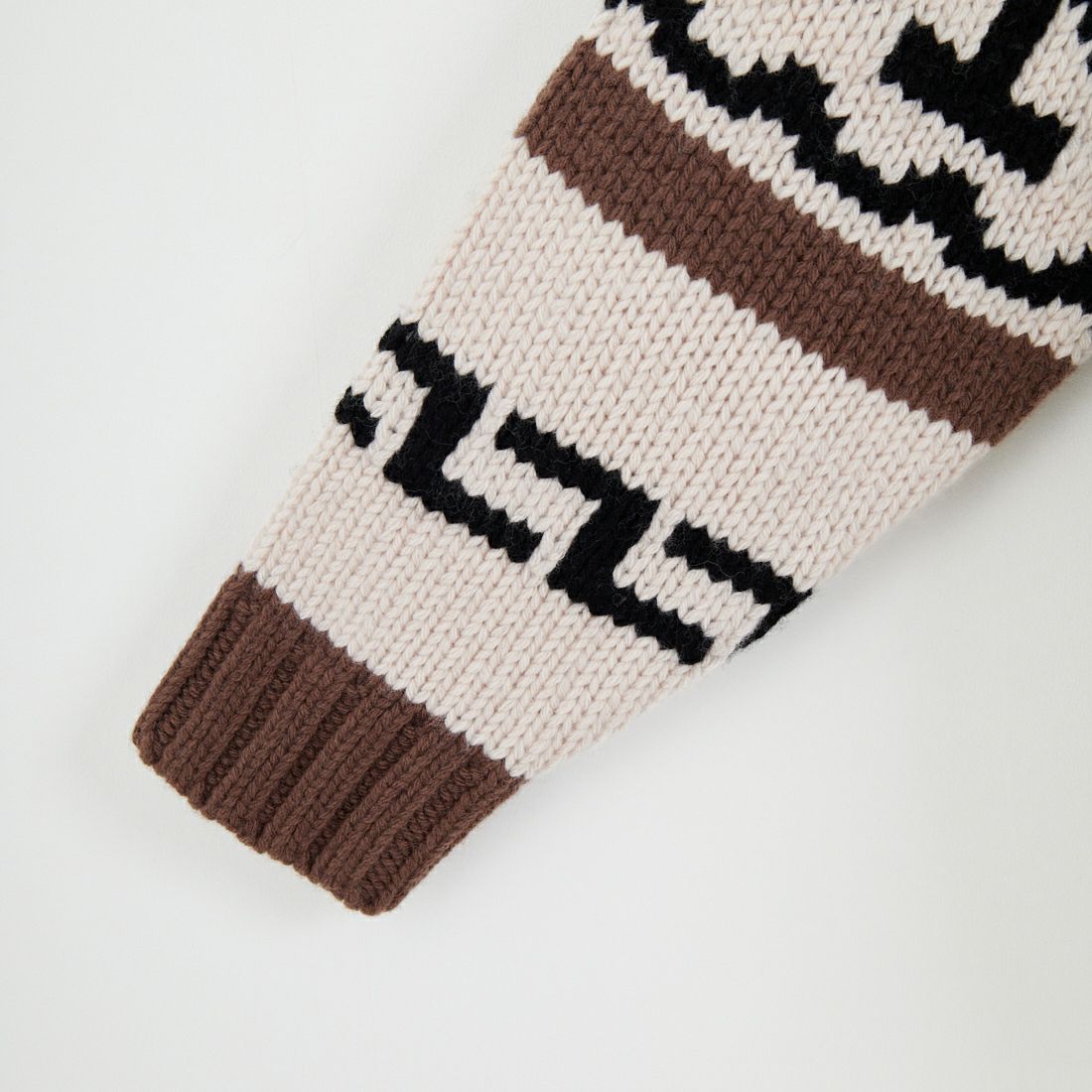 THE ALASKAN [アラスカン] カウチンニット ジップアップジャケット [AL242CS13011] 91 CRM/BRN