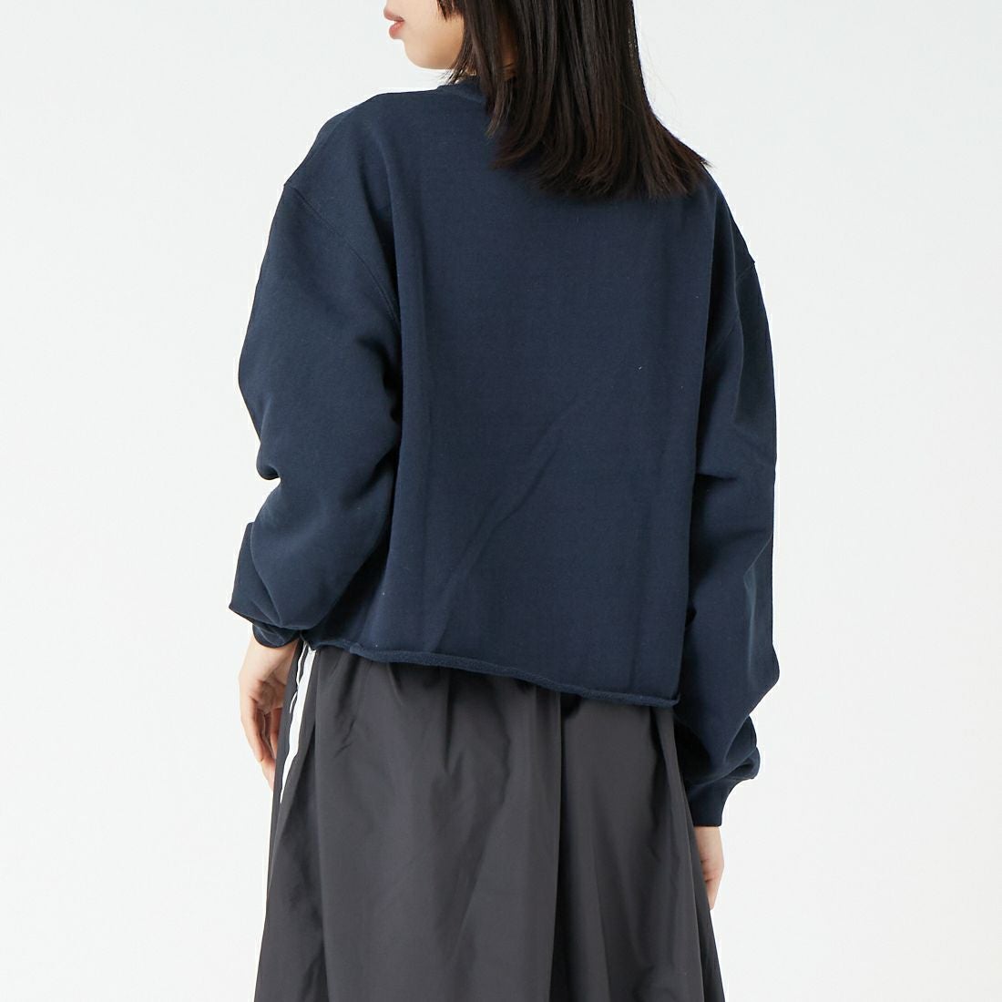 SCREEN STARS [スクリーンスターズ] 別注 偉人プリント カットオフスウェット [2523-IN3-JF] NAVY &&モデル身長：162cm 着用サイズ：F&&