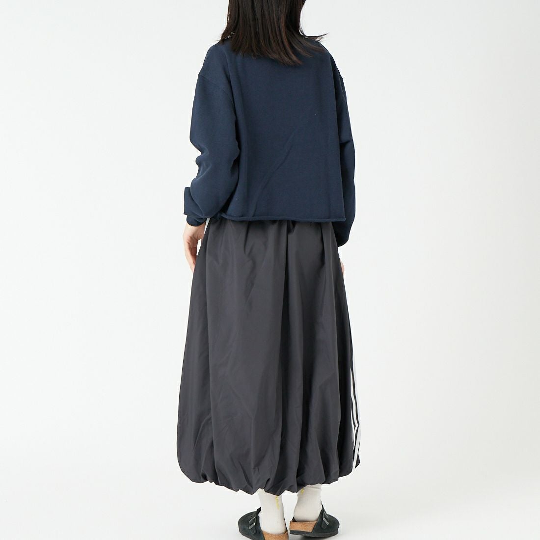 SCREEN STARS [スクリーンスターズ] 別注 偉人プリント カットオフスウェット [2523-IN3-JF] NAVY &&モデル身長：162cm 着用サイズ：F&&