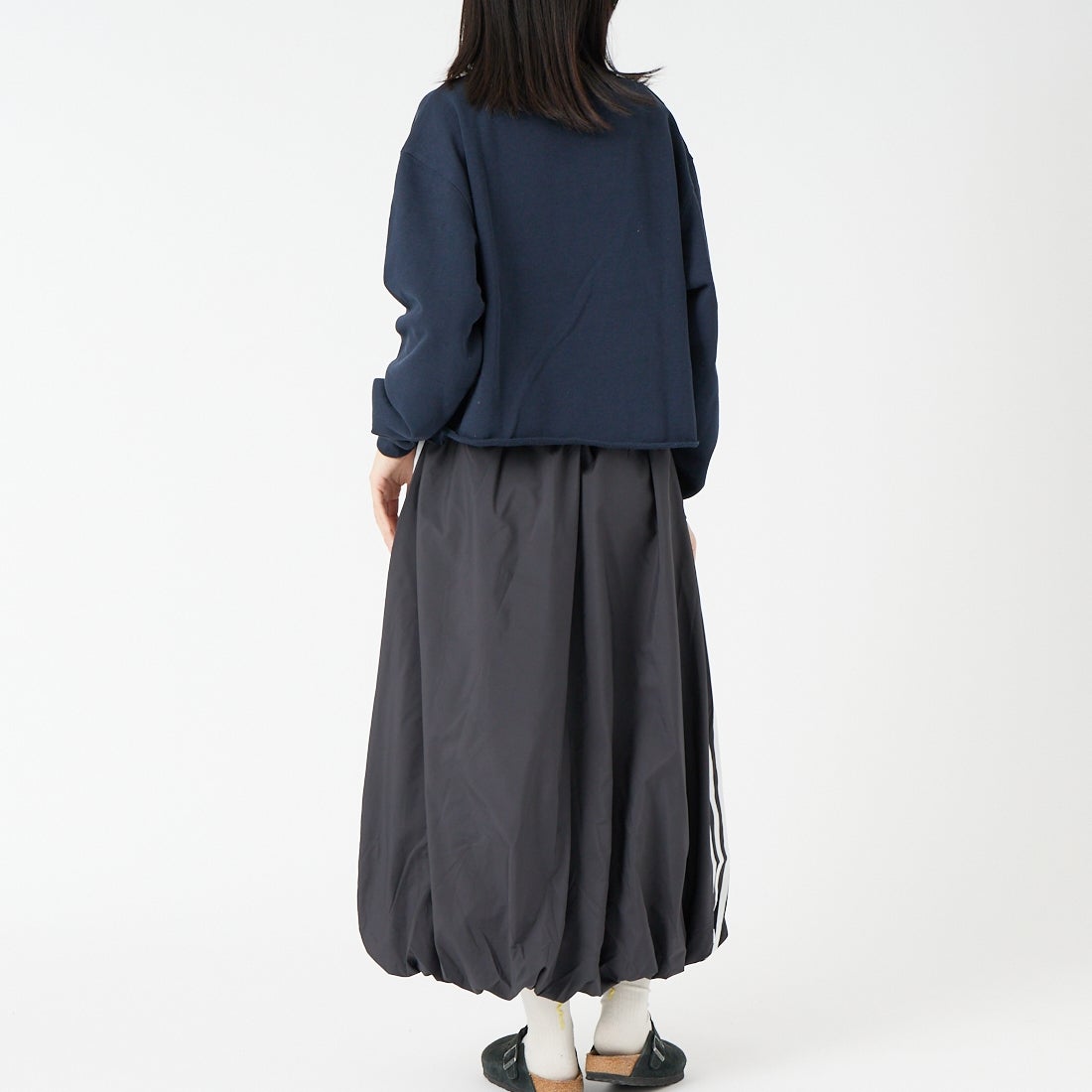SCREEN STARS [スクリーンスターズ] 別注 偉人プリント カットオフスウェット [2523-IN3-JF] NAVY &&モデル身長：162cm 着用サイズ：F&&